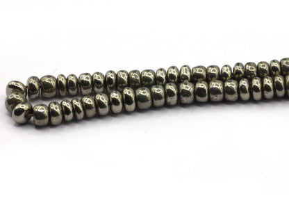 Golden Pyrite Smooth Roundel Beads