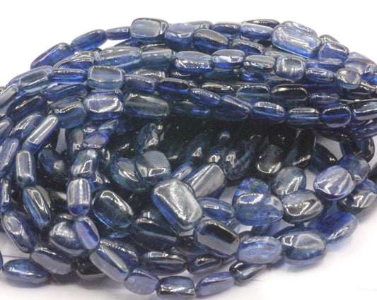 Natural Blue Kyanite Smooth Beads Nuggets