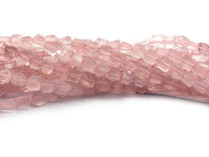Quartz, Rose Quartz Faceted Nuggets Beads