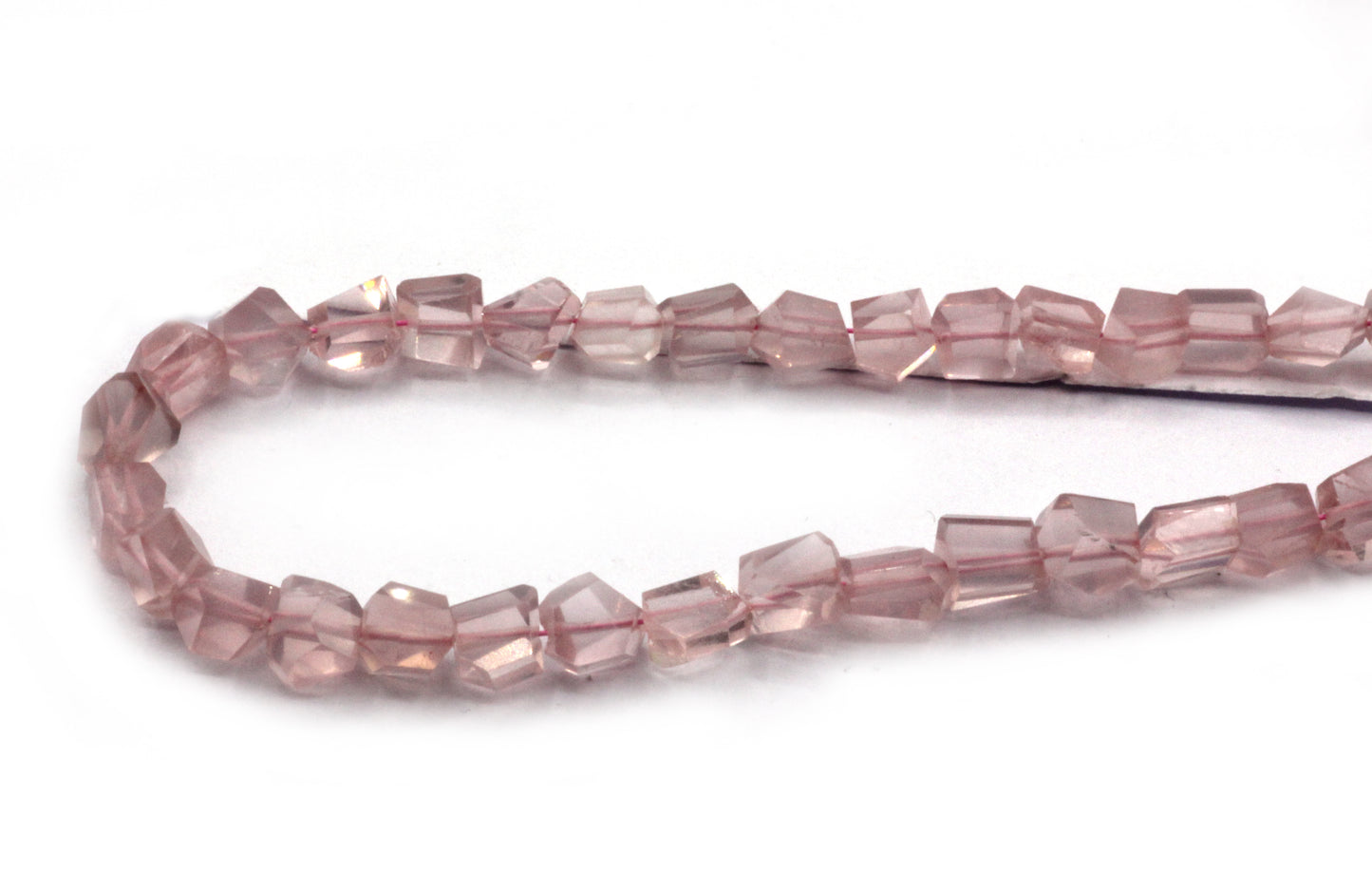 Quartz, Rose Quartz Faceted Nuggets Beads
