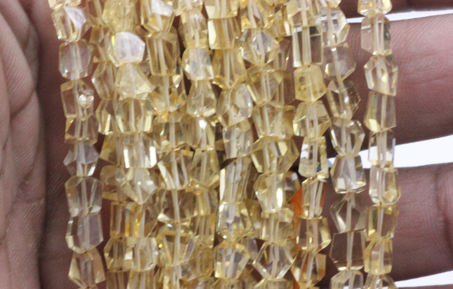 Citrine Faceted Nuggets Beads, Natural Citrine
