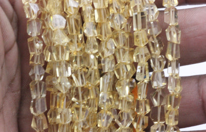 Citrine Faceted Nuggets Beads, Natural Citrine