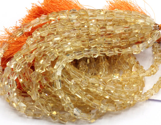 Citrine Faceted Nuggets Beads, Natural Citrine