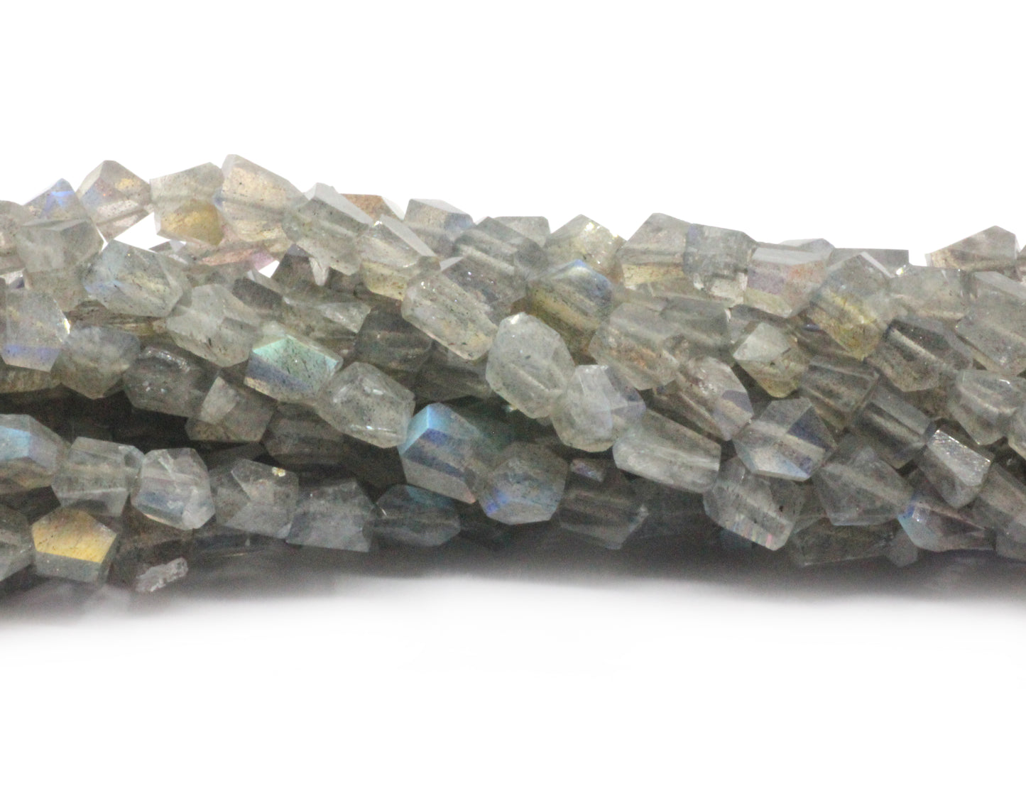 Labradorite Faceted Nuggets Beads, Natural Labradorite