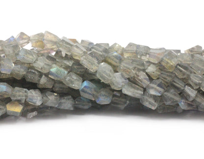 Labradorite Faceted Nuggets Beads, Natural Labradorite