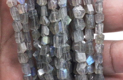 Labradorite Faceted Nuggets Beads, Natural Labradorite