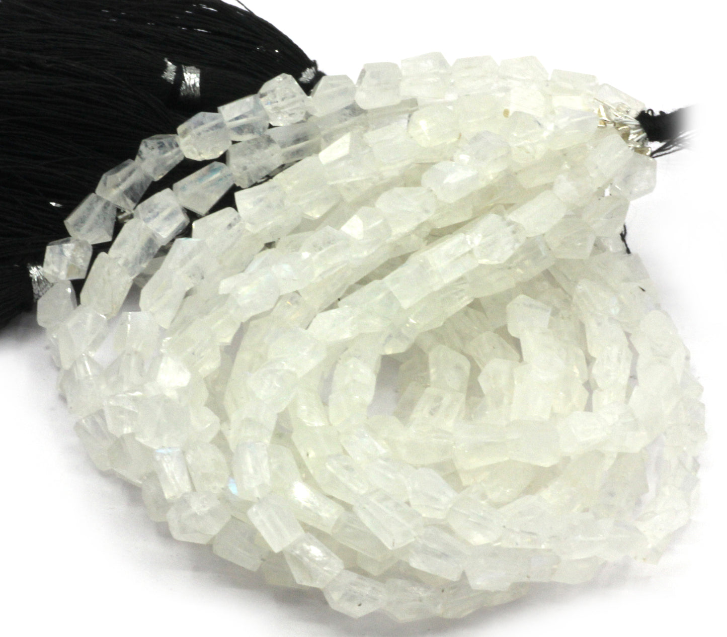 Moonstone, Rainbow Moonstone Faceted Nuggets Beads, Natural Rainbow Moonstone
