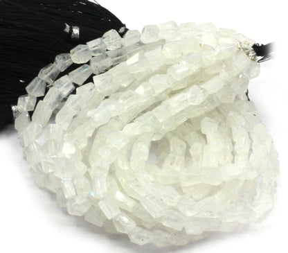Moonstone, Rainbow Moonstone Faceted Nuggets Beads, Natural Rainbow Moonstone