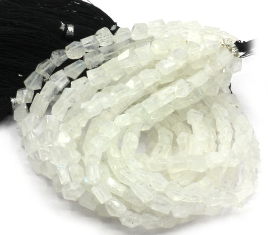 Rainbow Moonstone Faceted Nuggets Beads, Natural Rainbow Moonstone