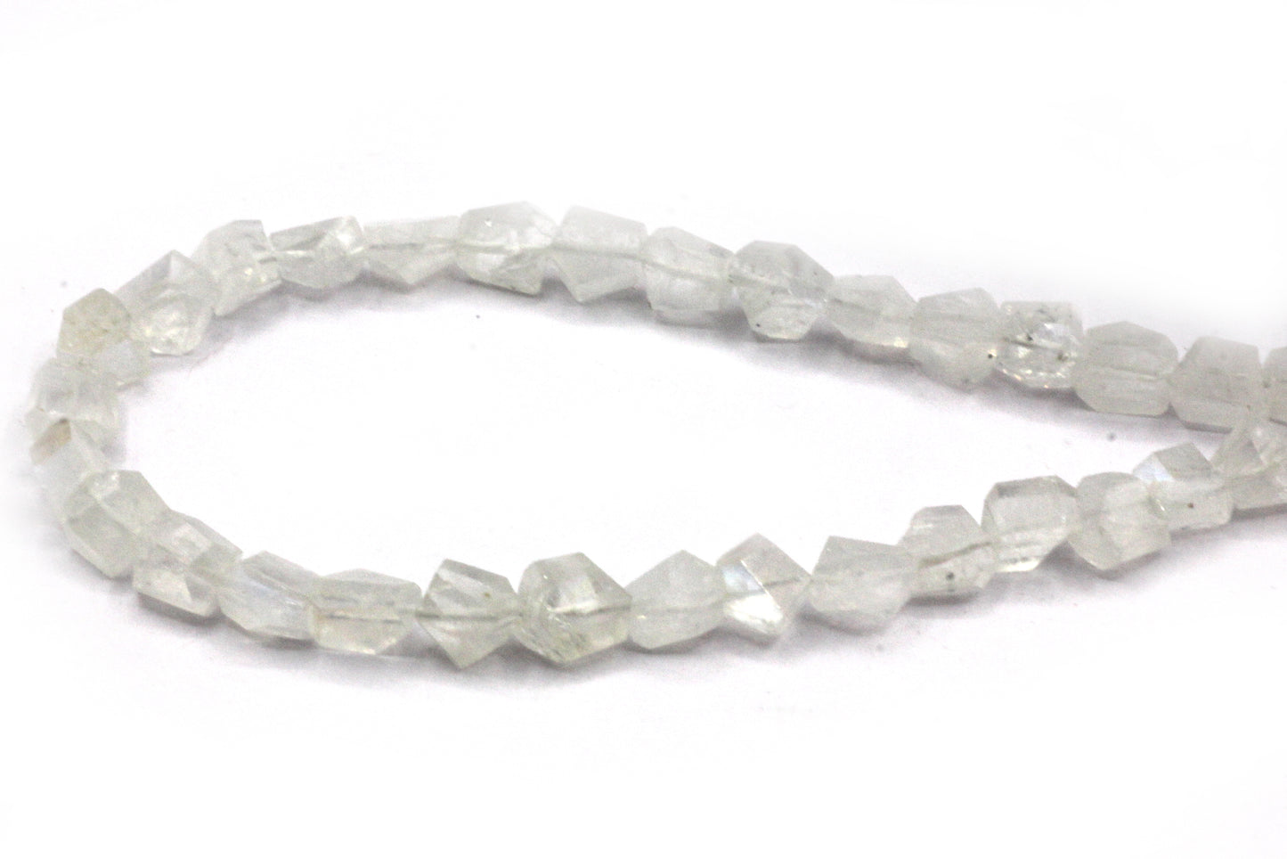 Moonstone, Rainbow Moonstone Faceted Nuggets Beads, Natural Rainbow Moonstone
