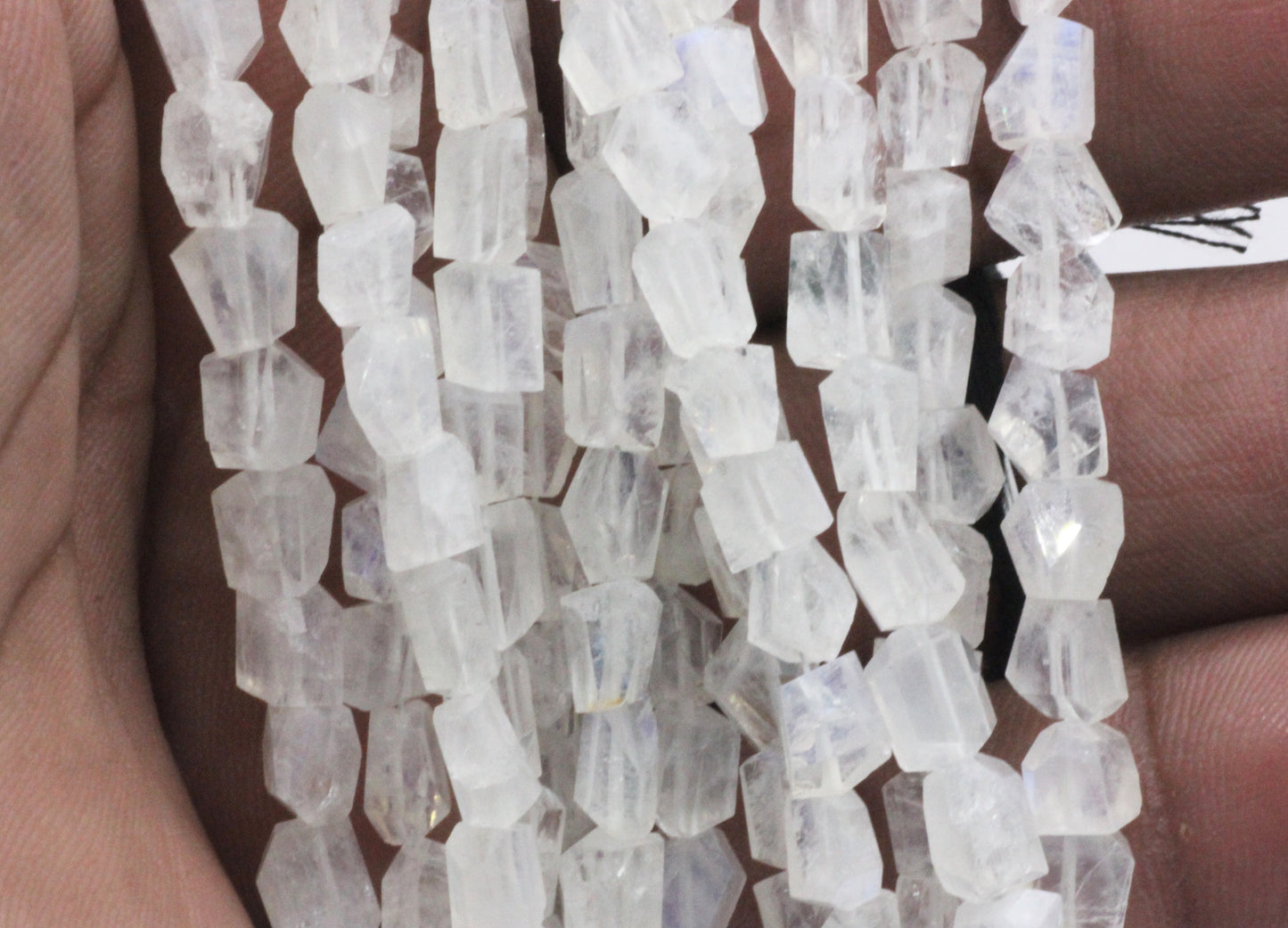 Moonstone, Rainbow Moonstone Faceted Nuggets Beads, Natural Rainbow Moonstone