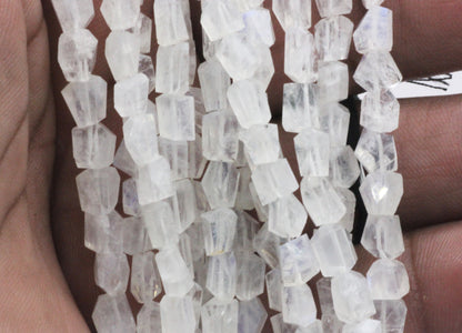 Moonstone, Rainbow Moonstone Faceted Nuggets Beads, Natural Rainbow Moonstone