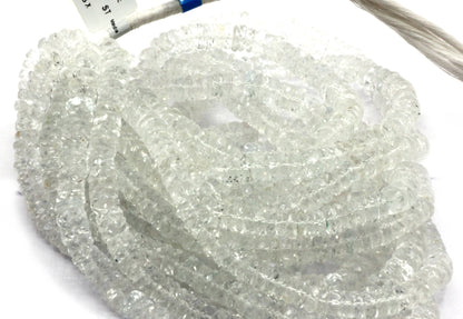 Topaz, White Topaz Faceted Tyre Beads
