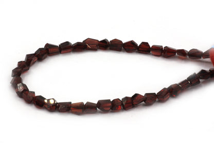 Garnet Faceted Nuggets Beads, Natural Garnet