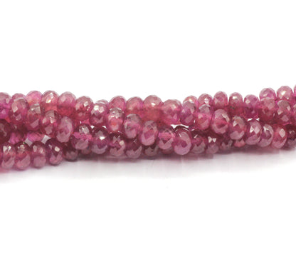 Ruby Faceted Roundel Beads Necklace