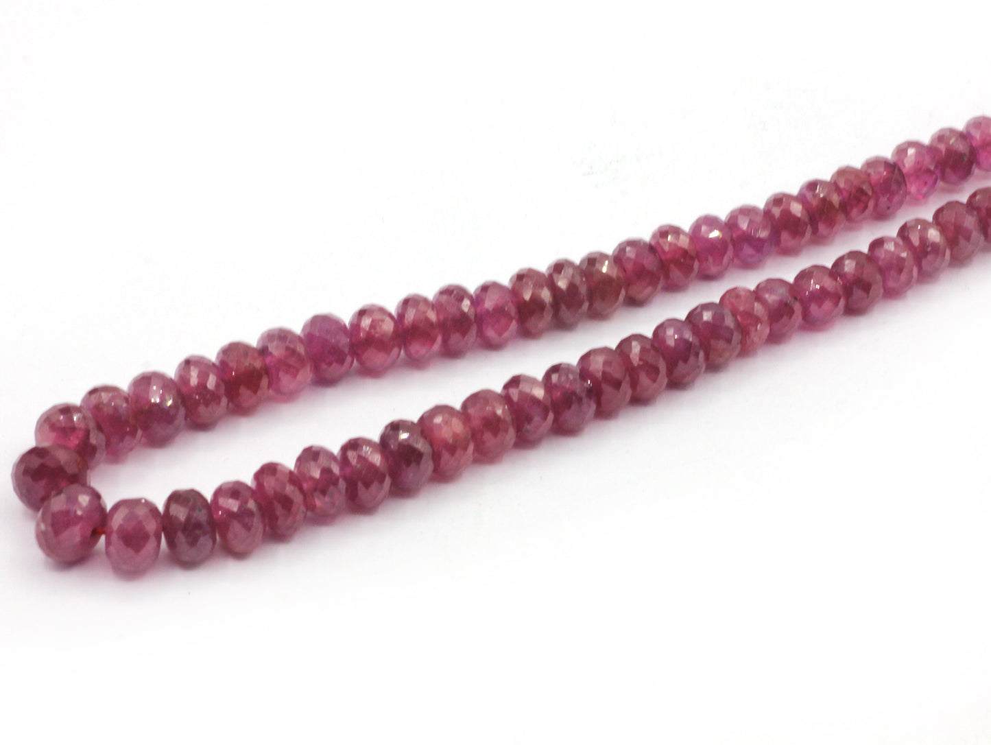 Ruby Faceted Roundel Beads Necklace