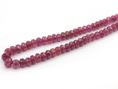 Ruby Faceted Roundel Beads Necklace