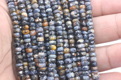 Pietersite Faceted Roundel Beads