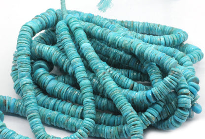 Turquoise Faceted Heshi Beads, Sleeping Beauty Turquoise