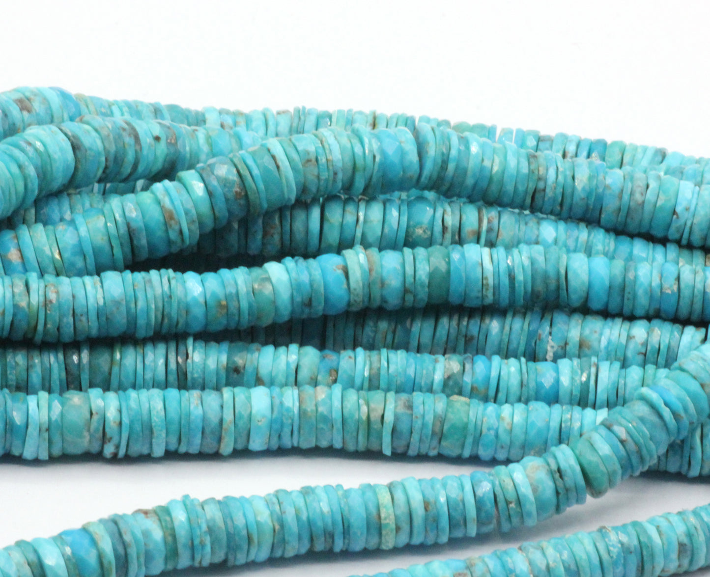 Turquoise Faceted Heshi Beads, Sleeping Beauty Turquoise