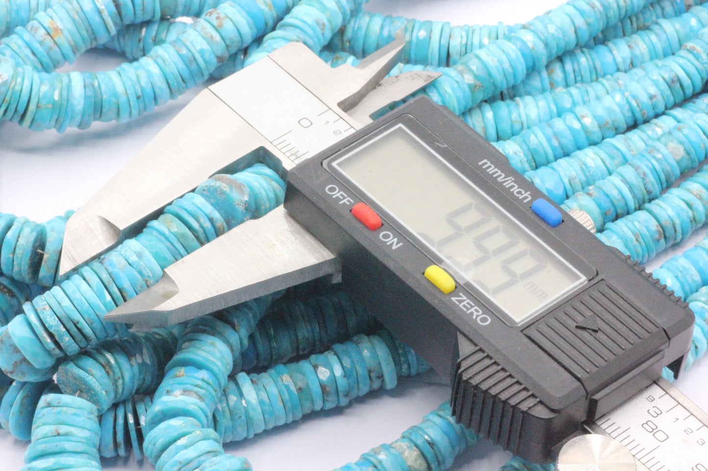 Turquoise Faceted Heshi Beads, Sleeping Beauty Turquoise
