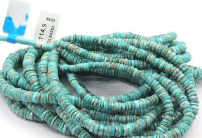 Natural Turquoise Faceted Heshi Beads, Sleeping Beauty Turquoise