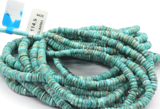 Natural Turquoise Faceted Heshi Beads, Sleeping Beauty Turquoise