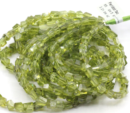 Peridot Faceted Nuggets Beads, Natural Peridot