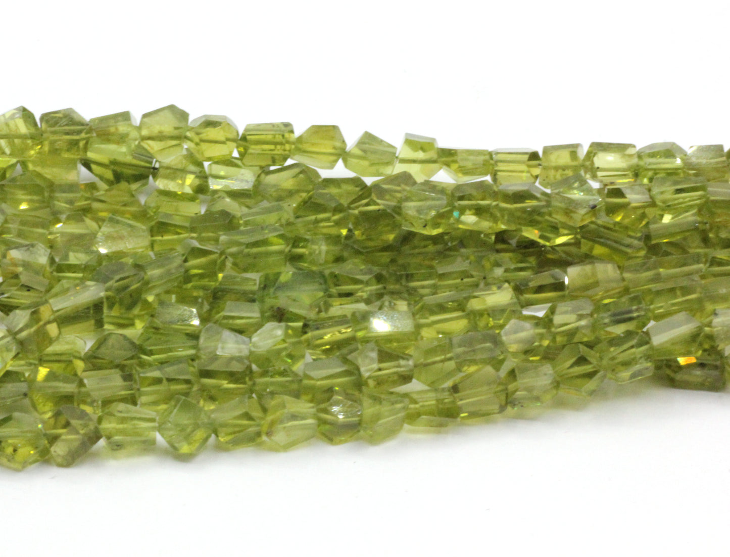 Peridot Faceted Nuggets Beads, Natural Peridot