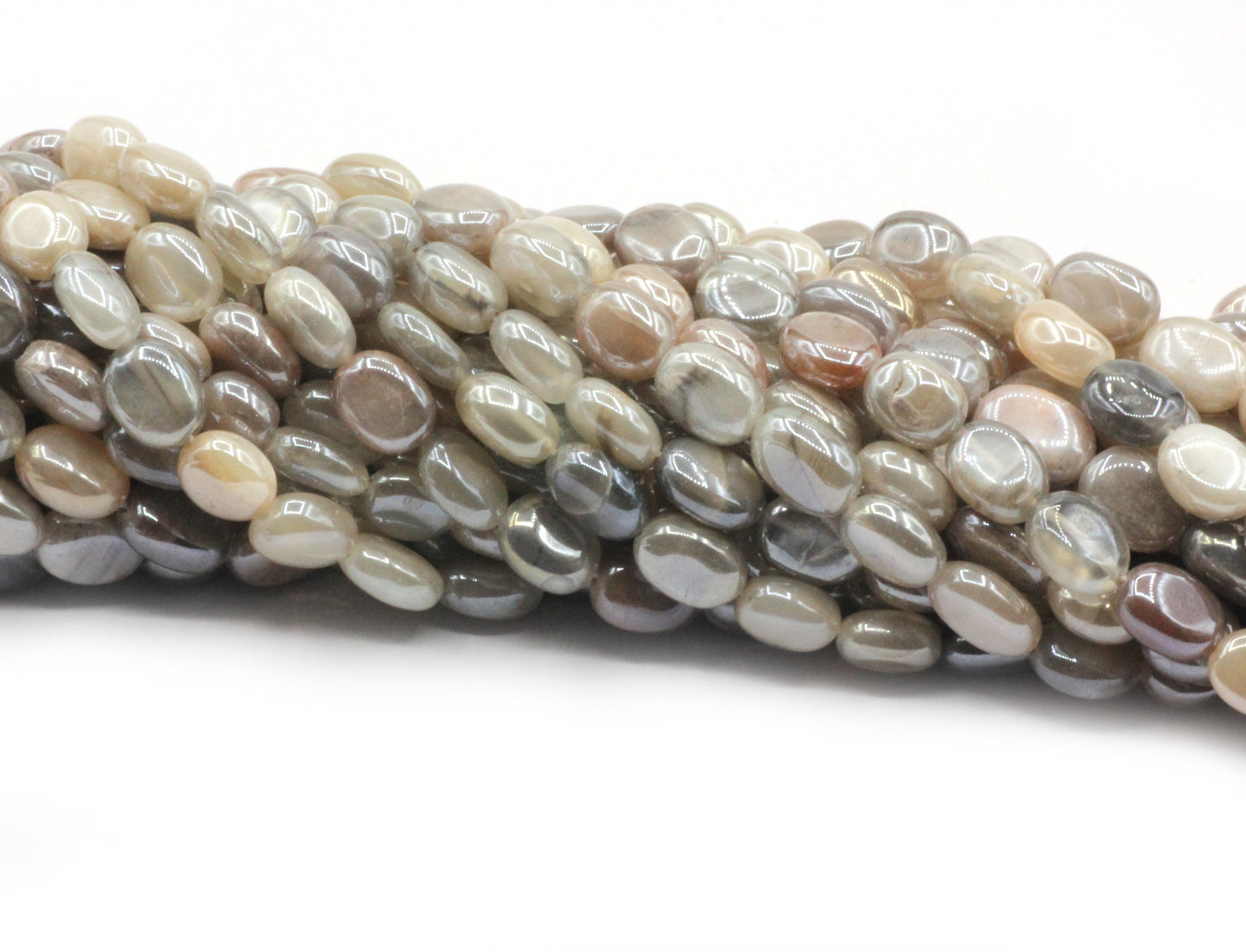 Mystic Moonstone Gemstone Beads Smooth Oval