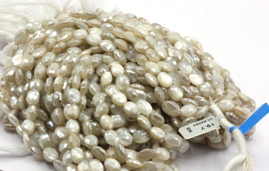 Mystic Moonstone Gemstone Beads Faceted Oval