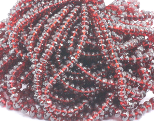 Garnet Faceted Roundel Beads