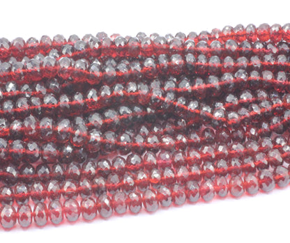 Garnet Faceted Roundel Beads