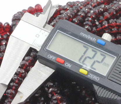 Garnet Faceted Roundel Beads