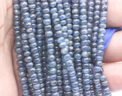 Sapphire, Blue Sapphire Smooth Roundel Beads, Natural Blue Sapphire