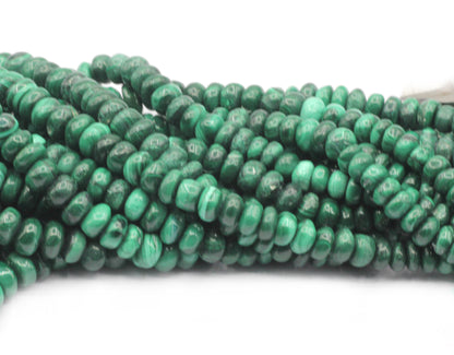 Malachite Smooth Roundel Beads