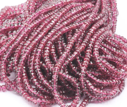 Garnet Faceted Roundel Beads, rhodolite garnet, pink garnet