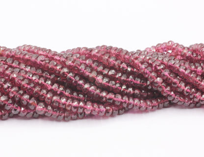 Garnet Faceted Roundel Beads, rhodolite garnet, pink garnet