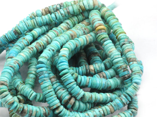 Turquoise Smooth Heshi,Donut, Tyre Beads