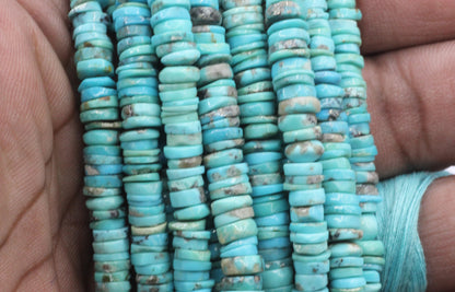 Turquoise Smooth Heshi,Donut, Tyre Beads
