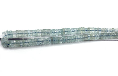 Aquamarine Beads Faceted Heshi, Faceted Donut, Faceted Tyre
