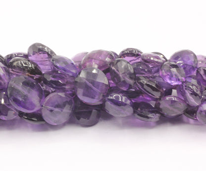 Amethyst Faceted Coin Beads