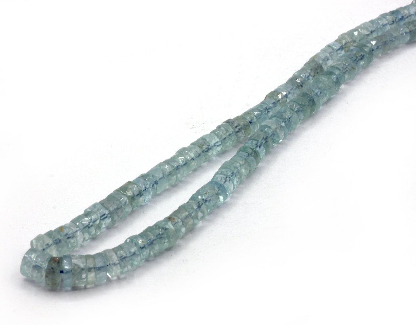 Aquamarine Beads Faceted Heshi, Faceted Donut, Faceted Tyre