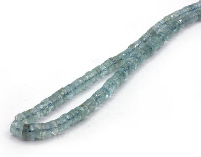 Aquamarine Beads Faceted Heshi, Faceted Donut, Faceted Tyre
