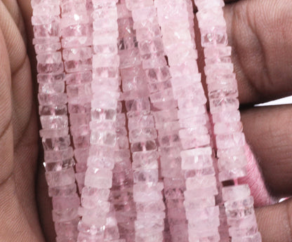 Morganite Aquamarine Beads Faceted Heshi, Faceted Donut, Faceted Tyre