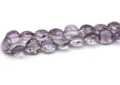 Amethyst Faceted Coin Beads