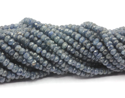 Sapphire, Blue Sapphire Faceted Roundel Beads, Natural Blue Sapphire