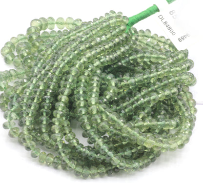 Green Apatite Faceted Round Beads