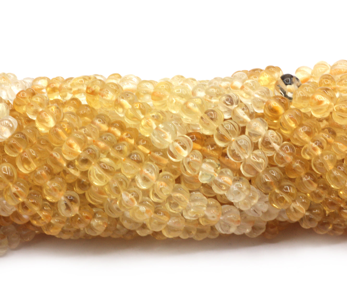 Citrine Beads Carved Water Melons, Carved pumpkins
