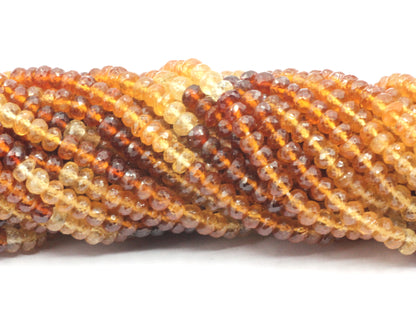 Garnet, Hessonite Garnet Faceted Roundel Beads